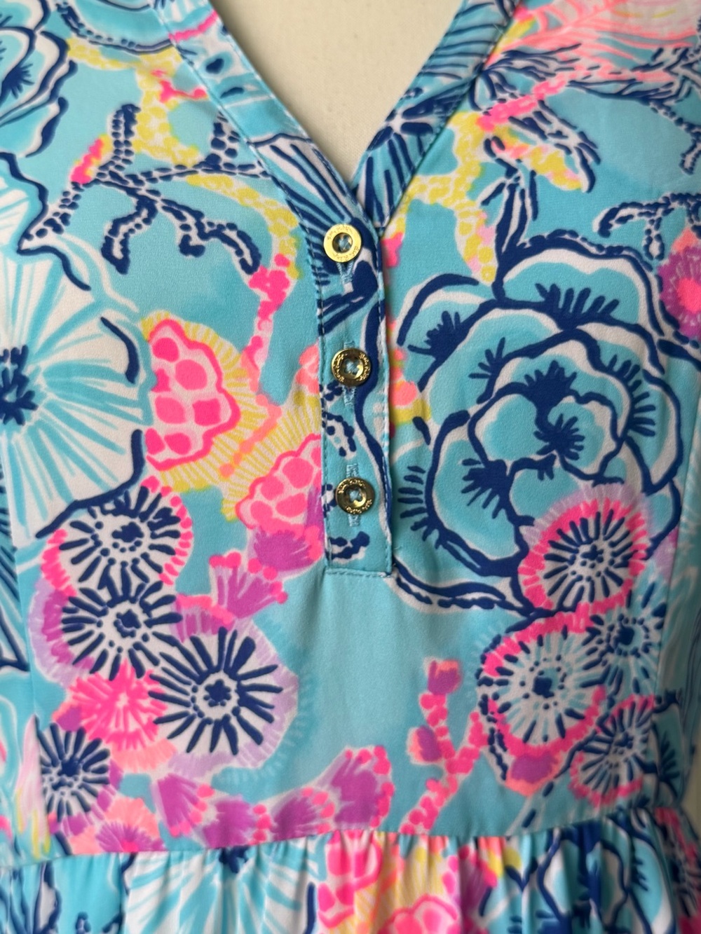 Lilly Pulitzer Destin Maxi Dress Once Upon a Tide Blue Pink | Size 2 EUC - Picture 11 of 14